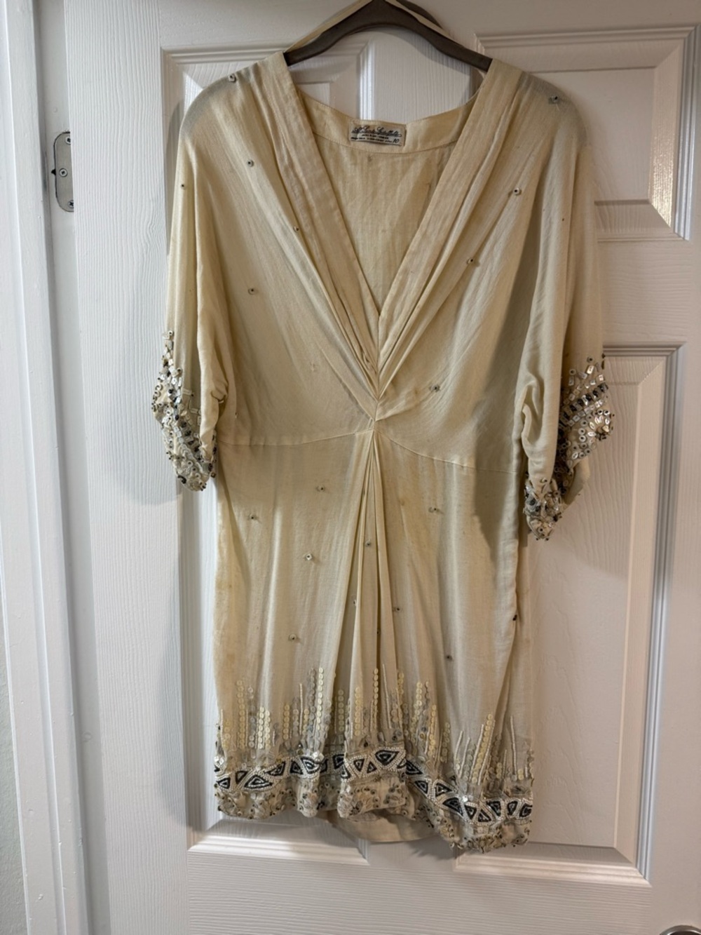 All Saints Hand Beaded V-Neck Tunic Dress
